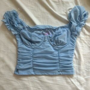 sassy shortcake underwire top in light blue